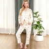 Anna-Kaci Lounge Women's Floral Print 2-Piece Pajama Set with Long Sleeve Button-Up Top and Relaxed Fit Pants - 4 of 4