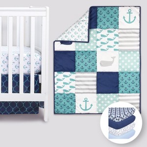 The Peanutshell Nautical Blue Crib Bedding Set, 5pc to 11 Pc - 1 of 4