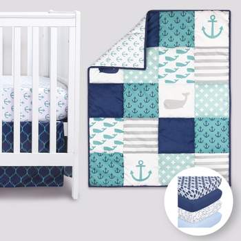 The Peanutshell Nautical Blue Crib Bedding Set, 5pc to 11 Pc