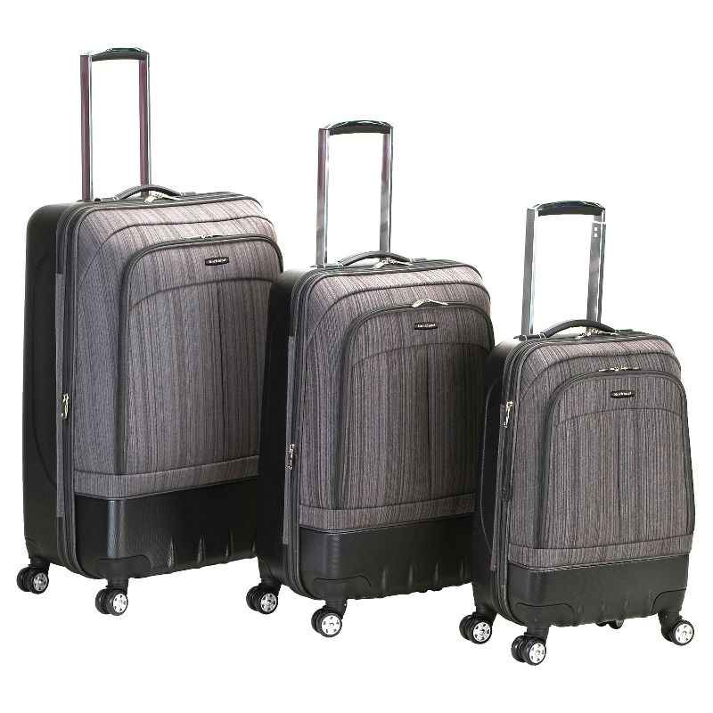 Rockland Milan 3pc Hybrid Eva ABS Hardside Carry On Luggage Set - Brown, 1 of 5