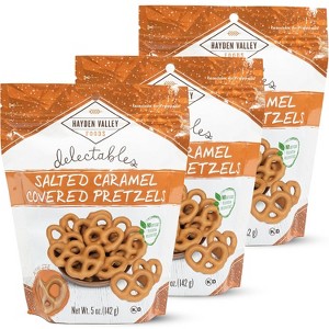 Hayden Valley Foods Salted Caramel Covered Pretzels | 5 oz Bags (Pack of 3) | No Artificial Flavors, Preservatives or Colors - 1 of 4