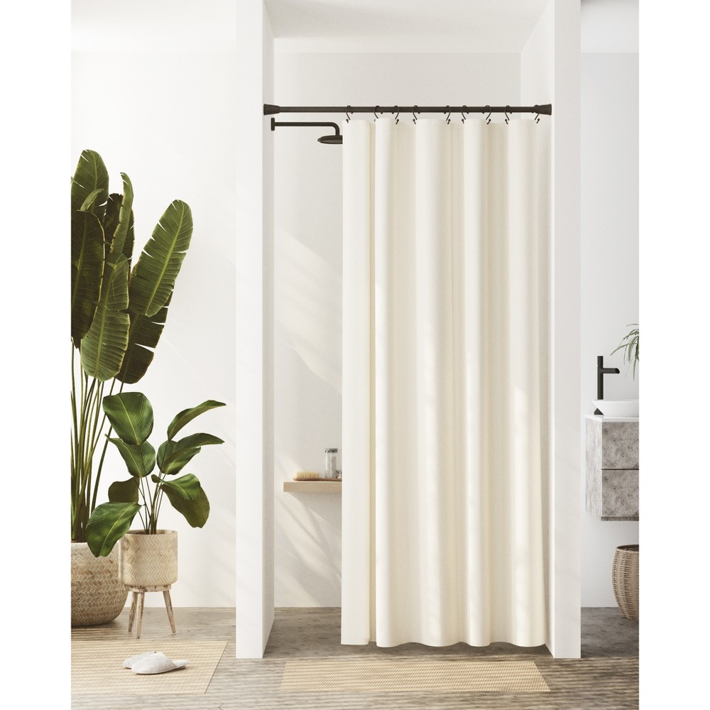 Photos - Shower Curtain Waterproof Stall Post Consumer Recycled Cotton Shower Liner Ivory - Zenna