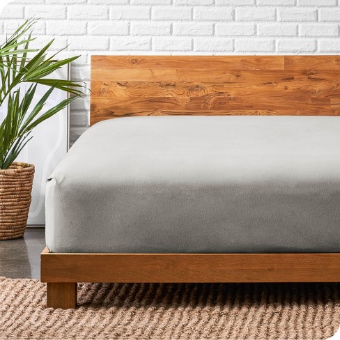 Queen Light Grey Cotton Flannel Fitted Sheet By Bare Home : Target