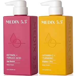 MEDIX 5.5 Retinol Body Cream and Vitamin C Body Cream for Wrinkles and Dark Spots. Set of Two - 15 Fl Oz - 1 of 4