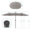 Sonkuki 13 x 7.2ft Solar-Powered Double-Sided Patio Umbrella with Large Canopy Outdoor Table Umbrella for Garden, deck and pool - 3 of 4
