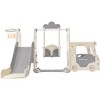 Kids Swing Set With Bus Play Structure Freestanding Climber Slide Playset With Basketball Hoop For Boys Girls Birthday Christamas Gift - 2 of 4