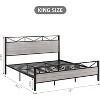 Modern King Size Bed Frame with Headboard and Footboard, Metal Platform Bed Frame with Underbed Storage, Metal Slats Support, No Box Spring Needed - 3 of 4