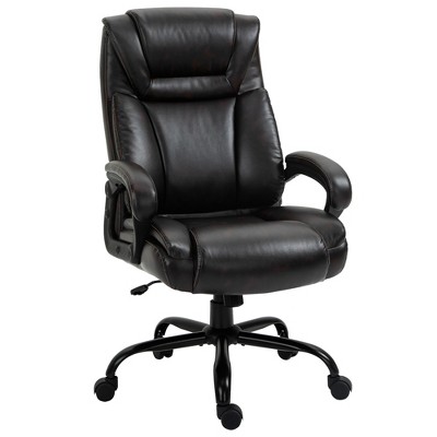 Big and Tall 400lbs Executive Office Chair with Wide Seat, Computer Desk Chair with High Back PU Leather Ergonomic Upholstery, Adjustable Height