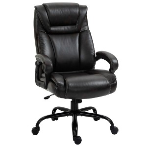 Big and Tall 400lbs Executive Office Chair with Wide Seat, Computer Desk Chair with High Back PU Leather Ergonomic Upholstery, Adjustable Height - 1 of 4