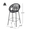 Dsvimoy Counter and Bar Stool Ferrara Outdoor Barstool Set with Faux Wicker Design for Patio, Black, 36"*23.5"*21.5" - 3 of 4