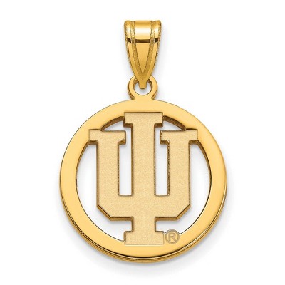 Black Bow Jewelry 14k Yellow Gold Plated Sterling Silver Indiana Hoosiers NCAA Small Pendant