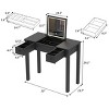 HDZNVF Multifunctional Vanity Desk with Flip-top Mirror & Storage, Makeup Table 2 Drawers & 3 Removable Organizer Boxes - 4 of 4