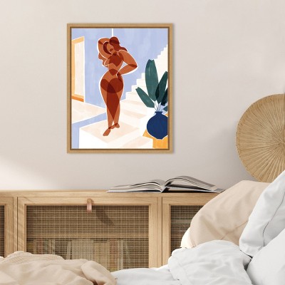 Amanti Art Terracotta Woman by Ivy Green Illustrations Canvas Wall Art Print Framed 16x20