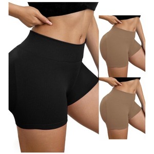 INSPIRE CHIC 3 Packs Women's Slimming Waist Butt Lifter Control Panties Workout Sport Running Shaper Short - 1 of 4