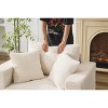 Chaise Lounge with Removable Ottoman, Corduroy Upholstered Armchair Accent Chair Sleeper Sofa Chair - ModernLuxe - 4 of 4
