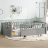 KWPZQEB Twin Size Montessori Toddler Floor Bed for Girls and Boys, Wood Bed Frame with Removable Safety Guardrails & Wood Slats - 3 of 4