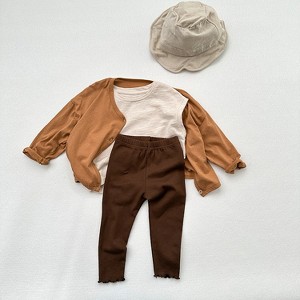 MyKids-USA Style Girls’ Fungus Leggings Spring And Autumn New Children’s Solid Color Leggings Girl’s Kindergarten Trousers - 1 of 4