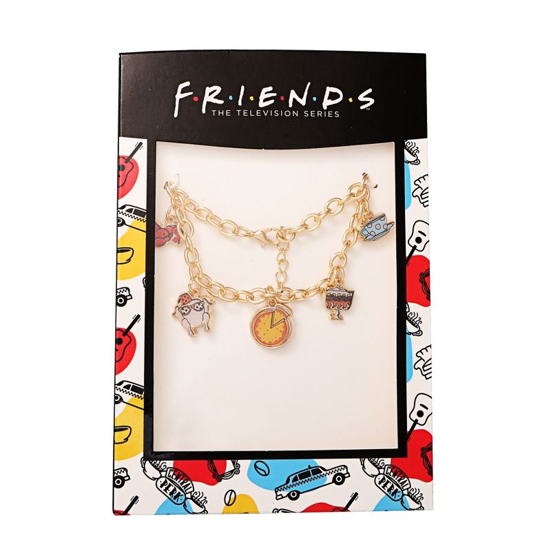 Friends TV Show Fashion Charm Bracelet, 5 Charms - 7 + 1", 4 of 5