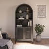 RealRooms Anaya Tall Arched Storage Cabinet with Faux Rattan Doors, Shadow Oak - 2 of 4