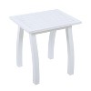 SELMA Acacia wood Accent Side Table in White PU, Weather-Resistant Rectangular End Table for Patio, Garden, Lawn, and Living Room - 4 of 4