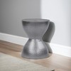 Royal Hampton Industrial Style Hammered Texture Iron Stool with Hourglass Shaped Body - - 3 of 4