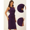 Allegra K Women's Ribbed Round Neck Cut Out Waist Side Slit Tank Sleeveless Maxi Dress - 2 of 4