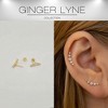 Graduated CZ Crawler Flat Back Earrings for Cartilage Helix Tragus Lobe Gold Plated Sterling Silver 1 pair by Ginger Lyne - 2 of 4
