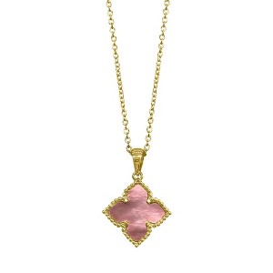 Adornia 14k Gold Plated Flower Mother of Pearl Necklace - 1 of 4