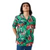 Jurassic Park Dinosaurs & Jungle Foliage AOP Short Sleeve Woven Button-Down Men's Shirt-Medium - image 2 of 4