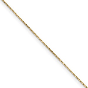 Black Bow Jewelry 0.65mm, 14k Yellow Gold, Diamond Cut Spiga Chain Necklace - 1 of 4