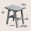 JONATHAN Y Tamlyn 15.75" Traditional Classic Slatted Solid Acacia Wood Indoor/Outdoor Shower Stool - 4 of 4