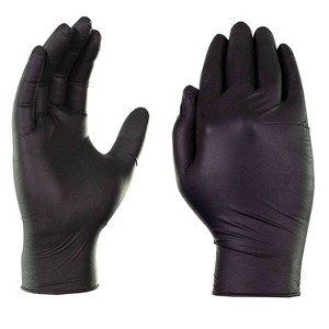 X3 Powder-Free Nitrile Gloves Latex Free Small Black 100/Box (BX342100) - 1 of 4