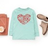 SmileyWorld Christmas Outline Heart - Youth Long Sleeve Graphic T-Shirt - 3 of 4