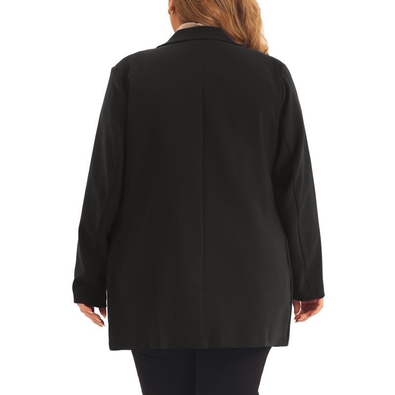 Agnes Orinda Women's Plus Size Lapel Button with Pockets Office Work Jackets Blazer, 4 of 6