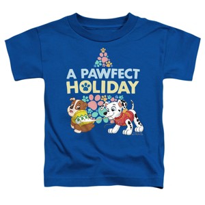 Toddler Boys' Paw Patrol Christmas, A Pawfect Holiday Rubble And Marshall T-Shirt - 1 of 4