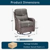 Outdoor Swivel Rocker Chair with 6 Inch Thick Cushion 2 in 1 Porch Glider Swivel Chair - Wicker Patio Furniture Patio Swivel Glider Seating - 3 of 4