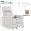 Adult Manual Recliner Chair, Swivel Sofa Rocker, Faux Leather Single Sofa with Adjustable Backrest and Footstool,  Living Room Armchair, White - 2 of 4