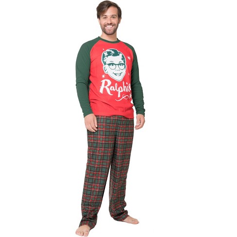 Dr. Seuss Men's The Grinch Who Stole Christmas Plaid Fleece Pajama