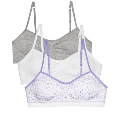 Fruit Of The Loom Girls Seamless Trainer Bra With Removable Modesty Pads 3  Pack Electric Cheetah/white/white 34 : Target