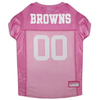NFL Cleveland Browns Pets First Pink Pet Football Jersey - Pink M