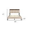 HomeRoots Beige Tufted Upholstered Queen Bed Frame With USB - 3 of 4