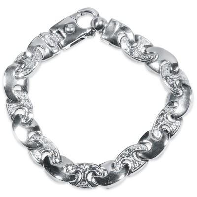 Pompeii3 Men's Designed Link 14k Gold (63gram) or Platinum (118gram) 11mm Bracelet 8.75"