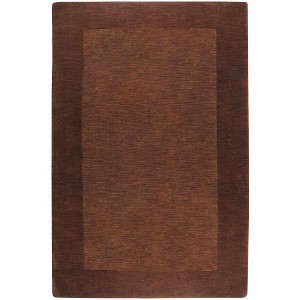 Hauteloom Bordered Solid Brown Wool Rug - 1 of 4