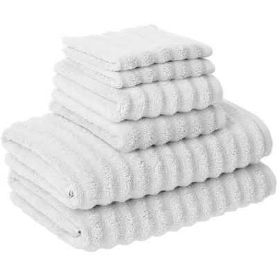 Modern Threads 6 Piece Luxury Wavy Towel Set, White : Target