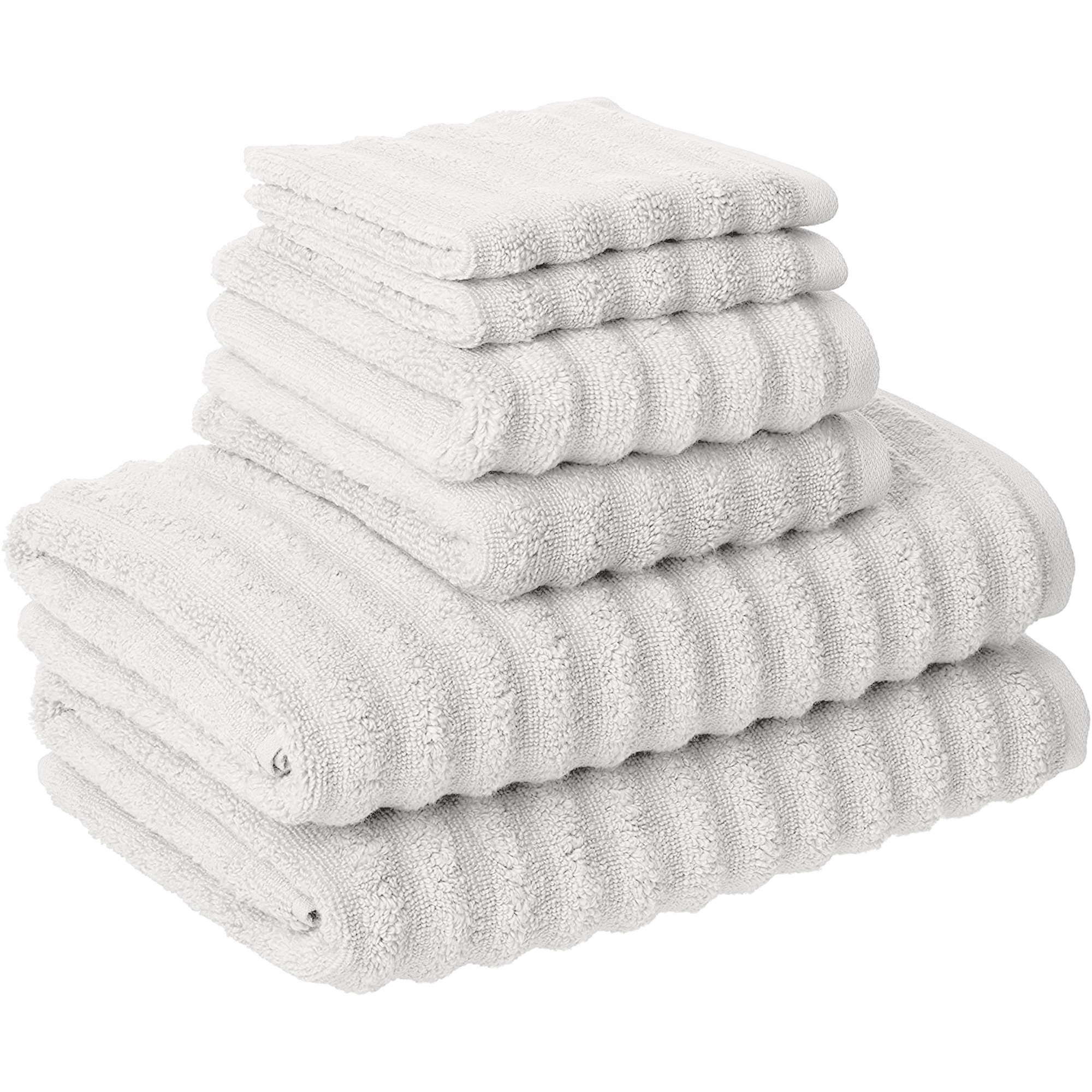 Modern Threads Luxury 100% Cotton 6-pc Wavy Towel Set, White