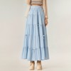 Anna-Kaci Women's Tiered Maxi Skirt with Ribbon Tie Details and Elastic Waistband - 2 of 4