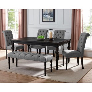 6-Piece Dining Set with 4 Chairs and Bench - 1 of 4