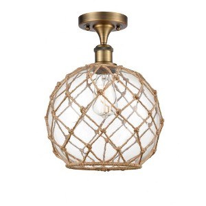 Farmhouse Rope - 1 Light Semi-Flush Mount In Industrial Style-15 Inches Tall and 10 Inches Wide - 1 of 1