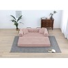 Convertible Sleeper Sofa Bed with Cylindrical Pillow - Corduroy Folding Mattress Couch with Fixed-Shape Frame for Living Room, Bedroom, Lounge - 3 of 4