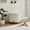NicBex Upholstered Ottoman,Modern Footstool with Metal Legs,Faux Fur Ottoman for Living Room,Entryway - 4 of 4